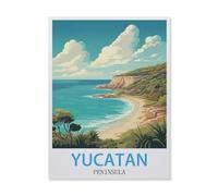 Péninsule de Yucatan Mexique,Puzzle pour Adultes 1000 Pièces en Papier Puzzles Jeu Cadeau Accueil Décoratif Mots Croisés(38x26cm)-F82