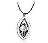 Pénis sexy testicules femme clitoris pendentif porte-clés, mini porte-clés de voiture accessoires de mode, porte-clés drôle cadeau pour petit ami ou petite amie(Necklace)