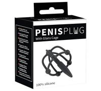 Penisplug - cage gland pénis silicone avec dilatateur - noir