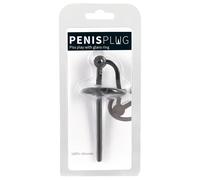 Penisplug - plug urétral creux avec anneau gland - silicone noir
