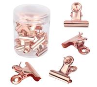 Penitue 20pcs Punaises Clips, Pinces Bulldog avec Punaises Métal Porte Accessoires pour Tableau d'Affichage Tableau en Liège pour Mur Box Bureau à Domicile(Or Rose)