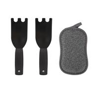 Penitue 2pcs Grille Grattoir Ensemble pour George Foreman, Résistant Chaleur Plastique Spatule avec Rainures & Éponge Tissu Confort Prise Nettoyant Outil pour Grilloirs Rainurés Intérieur Extérieur