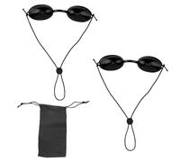 Penitue 2pcs Lunettes Banc Solaire, Lunettes de Bronzage à Sangle Réglable avec Sac Rangement Protection Infrarouge Yeux pour Bains de Soleil Cliniques Beauté Soins Peau à Lumière LED