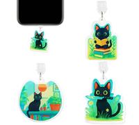 Penitue 3pcs Bouchons Anti-Poussière pour Kindle, Bouchons Anti-Poussière de Type C à Thème Chat Dessin Animé Adaptés aux Amateurs Liseuses Enseignants et Étudiants