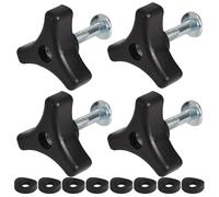 Penitue 4pcs Boutons Poignée Tondeuse à Gazon, Boutons Poignée Triangle Accessoires Remplacement avec 4 Vis & 8 Joints en Caoutchouc pour Plupart des Machines Tondeuse à Gazon