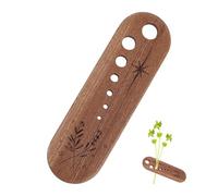 Penitue Bois Séparateur Feuilles Légumes, en Bois de Sapelli Eplucheur Herbe Aromatiques 7 Trous Outil de Cuisine Compact pour Persil Coriandre Thym Menthe et Romarin