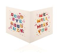 Penitue Carte Adieu Geante, 40x27cm Carte Adieu Collegue de Travail Extra Large Amusante avec Enveloppe pour Collègue pour Départ à la Retraite ou Cadeau d'Adieu