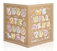 Penitue Carte Tu Vas Nous Manquer, Grande Carte de Vœux avec Enveloppe Cartes d'Adieu pour Un Collègue Homme Ou Femme Départ à La Retraite Cadeau Attentionné