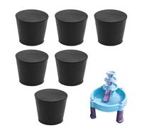 Penitue Lot de 6 Bouchons Table d'eau Remplacement Compatibles avec Step 2, Bouchons Solides en Caoutchouc Coniques pour Table d'eau pour Tubes à Essai Pots de Fleurs Fioles (Noir)