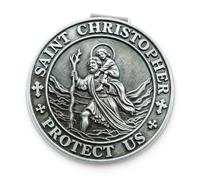 Penitue Médaille Saint Christophe pour Voiture, Clip Pare-Soleil, Médaille Saint-Christophe en Alliage Zinc Clip Pare-Soleil Cadeaux Nouveau Conducteur pour Les Amis et la Famille