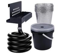 Penitue Système de Vidange Graisse Arrière pour Plaque Cuisson Blackstone, Seau avec Couvercle Seau en Aluminium et Entonnoir Kit Vidange Graisse pour Blackstone