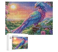 Pénix de Pierre précieuse en Fleurs de Coucher du Soleil Puzzle 300 Pièces pour Seniors Loisirs Intérieurs Stimulation Mentale Cadeau pour Présent Attentionné 300 PCS