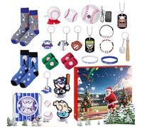 Penlimly 2025 Calendrier De L Avent Baseball De Noël - 24 Jours D'Accessoires De Sport De Balle | Calendrier de Décompte de l'Avent Sportif - Pour Fans Joueurs Saison Des Fêtes Activité