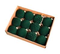 Penlimly Boules de Noël Velours - Assortiment de Boules de Sapin Flockées 6cm,Décoration Fête Incassable 12 Pièces pour Célébrations Hivernales Entrée Maison Familiale Ferme