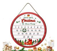Penlimly Compte à Rebours de Noël - 2025 Décoration Maison En Bois | Panneau En Bois De 25 Jours Compte À Rebours Pour Noël Décoration - pour Mur Porte Chambre Salon Bureau Salle de Classe Appartement
