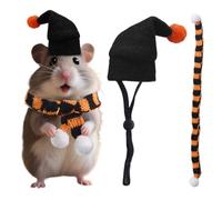 Penlimly Ensemble Chapeau et Écharpe pour Animaux - Tenue Mignonne pour Hamster Nain Lors d'halloween | Couvre-Chef pour Animaux pour Fêtes Noël Anniversaires Rassemblements Jeu en Intérieur