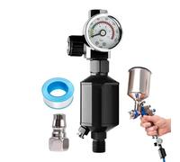 Penlimly Manomètre de Pression d'Air, Séparateur de Piège à Eau et Huile, Filtre Manomètre de Précision pour Automobile, Voyage, Industrie, Extérieur, Garage