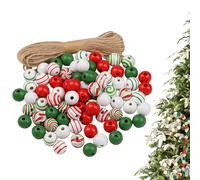 Penlimly Perles de Noël - Kit de perles de Noël en bois | Décoration festive pour activités, femmes, filles, loisirs créatifs, festival, fête, rassemblement