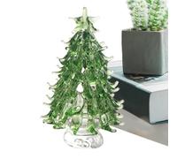 Penlimly Sapin de Noël en verre, figurines de sapin de Noël en vitrail, décoration de vacances pour lieu de travail, maison, intérieur, table, salon, cheminée, chambre à coucher