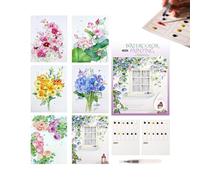 Penlimly Set de peinture aquarelle - 12 couleurs pour débutant avec pinceau - Fournitures d'art pour adultes,Maison, bureau, école, poterie, voyage, activités en extérieur