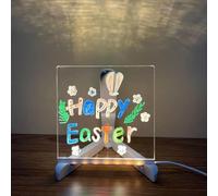 Penlimly Tableau Blanc Acrylique Effaçable à Sec avec Lumière LED, 7 Couleurs, Support, Bureau, Maison
