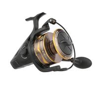 Penn Moulinet Battle® IV – Pêche en eau salée, Bobine alu, Ambidextre, 10000, Noir/Or/Fumé