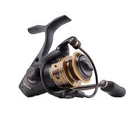 PENN Battle III Moulinet de pêche côtière HT-100 avec traînée avant, max de 4 kg | 4 kg, fabriqué avec une composition robuste entièrement en aluminium pour plus de durabilité, noir doré, 1000