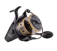PENN Battle III Moulinet de pêche en côte/offshore HT-100 avec frein avant, max de 18,1 kg | 18,1 kg, fabriqué avec une composition robuste entièrement en aluminium pour plus de durabilité, noir et