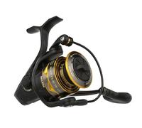 PENN Moulinet Battle® IV, pêche en Eau salée, appâts et leurres pour Poissons Bobine en Aluminium, Robuste et ambidextre 3000 Taille de Moulinet 6.2:1 Noir, Or et Fumée