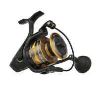 PENN Moulinet Spinning Battle® IV, pêche en Eau salée, pêche au Poisson de mer, Aluminium, Robuste, ambidextre, Moulinet 4000 Haute Vitesse, Taille 7.0:1, Noir, Or et fumé