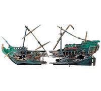 Penn-Plax Action-Air Décoration en Forme d'aération, épave de Bateau avec mâts Mobiles, canot de Sauvetage et Action à Bulles - Fournit Une aération pour Votre réservoir