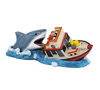 Penn-Plax Jaws Décoration d'aquarium sous Licence Officielle - Attaque de Bateau - sans Danger pour Les Aquariums d'eau Douce et d'eau de mer - Petite Taille