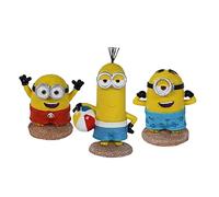 Penn-Plax Minions Lot de 3 décorations pour Aquarium sous Licence Officielle - Comprend Kevin, Stuart et Bob - Thème de la Plage - Petite Taille