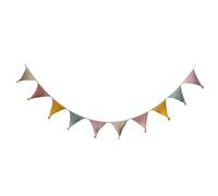 Pennant Banner Flags, 9 Ft Cotton Fabric Bunting Garland with Colorful Triangular Design, Pennant Flags for Birthday Party, Baby Shower, School Events, Camping, Nursery, and Holiday Home Decorations