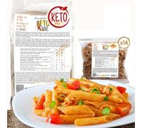 Penne Keto Line@diet | 14 portions individuelles de 50g de pâtes cétogènes | 2,25g de glucides et 0,5g de sucre, riches en fibres et en protéines | 700g