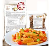 Penne Keto Line@diet | 7 portions individuelles de 50g de pâtes cétogènes | 2,25g de glucides et 0,5g de sucre, riches en fibres et en protéines | 350g