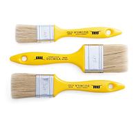 PENNELLIFICIO 2000 | Ensemble de 3 Pinceaux, Pinceaux de Peinture, Manche en Plastique, pour Murs, Parois, Portails, Garde-Corps, Bois, Dimensions 30-40-50 mm - Fabriqué en Italie