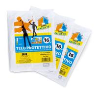 PENNELLIFICIO 2000 | Lot de 3 serviettes de protection en plastique, serviettes de protection, anti-goutte, protège contre les taches de peinture, la saleté, l'humidité, mesure 4 x 4 mètres, 16 m²