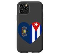 Pennsylvania and Cuba Flags: Heart Shaped Unity Coque pour iPhone 11 Pro