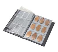 Penny Album - Album de rangement pour pièces de monnaie, reliure à 108 pièces, couverture rigide noire, organisateur pour quartiers, collection de souvenirs, tampon monétaire pour