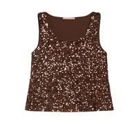 Pennyblack - Semisse Sequin Tank - Femme - Tops - Brun - Taille: 38 FR
