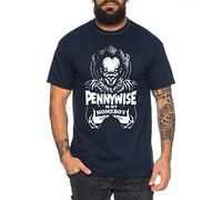 Pennywise - T-Shirt pour Homme Halloween Michael Horror Myers Pennywise Man 13 Jason Voorhees Nightmare, Farbe2:Bleu foncé, Größe2:XX-Large