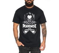 Pennywise - T-Shirt pour Homme Halloween Michael Horror Myers Pennywise Man 13 Jason Voorhees Nightmare, Farbe2:Noir, Größe2:Large