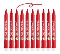 PENOL OF SCANDINAVIA 10 Marqueur rouge pour tableau blanc - 800, pointe ogive de 1,5 mm avec label écologique Nordic Swan - NON TOXIQUE ET SANS ODEUR - Corps en plastique avec capuchon anti-roulis