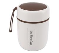 PenRux Bocal isotherme en acier inoxydable 304, 500ml, couvercle étanche, à soupe pour aliments chauds avec cuillère pliante, pour aliments chauds et froids. (Beige)
