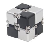 PenRux Infinity Cube, Flipping Fidget Toy Cube, Jouet Sensoriel en Alliage, Blocs à Rabat Portatifs, Jouets de Soulagement du Stress et de l'anxiété Cubes D'outils Sensoriels (Argent