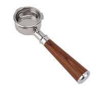 PenRux Porte-Filtre Nu sans Fond de 58 Mm, Porte-Filtre à café à 3 Oreilles de 58 Mm Porte-Filtre sans Fond de 58 Mm avec Poignée en Bois Massif pour Machine à café Barsetto (Une