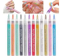 Pens à ongles pour ongle art 12pcs / ensemble stylos nail art 12 couleurs stylos de vernis à ongles peinture à nail sèche