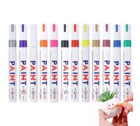 Pens Permanent Waterproof - 12 Oil Based Paint Markers | Paints Markers for Canvas | Quick Dry Permanent Craft Art Pen Supplies for Mug Metal Rock Painting Fabric Stone Tire Canvas Glass