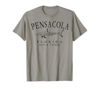 Pensacola Florida Shark Fishing Lettres noires arquées T-Shirt
